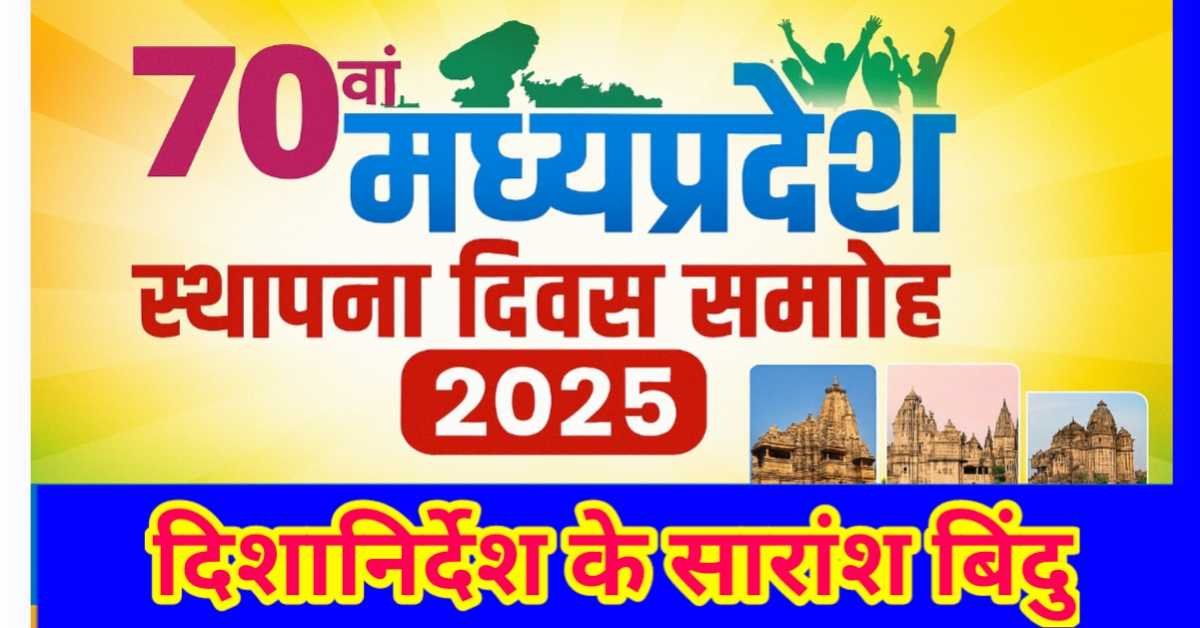 70वां मध्यप्रदेश स्थापना दिवस समारोह 2025 : कार्यक्रम की रूपरेखा और दिशानिर्देश का सारांश